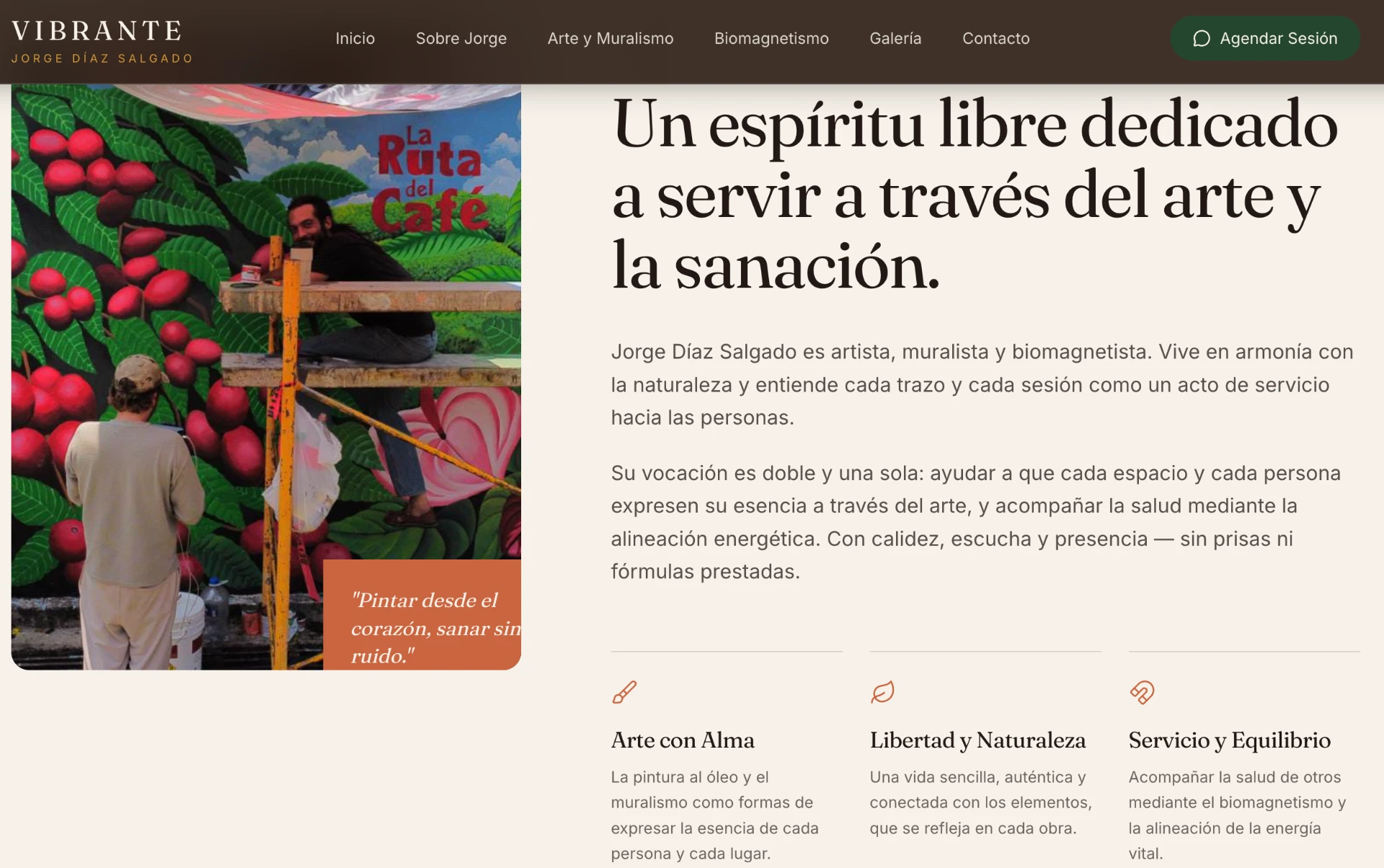 Sitio web Vibrante de Jorge Díaz Salgado
