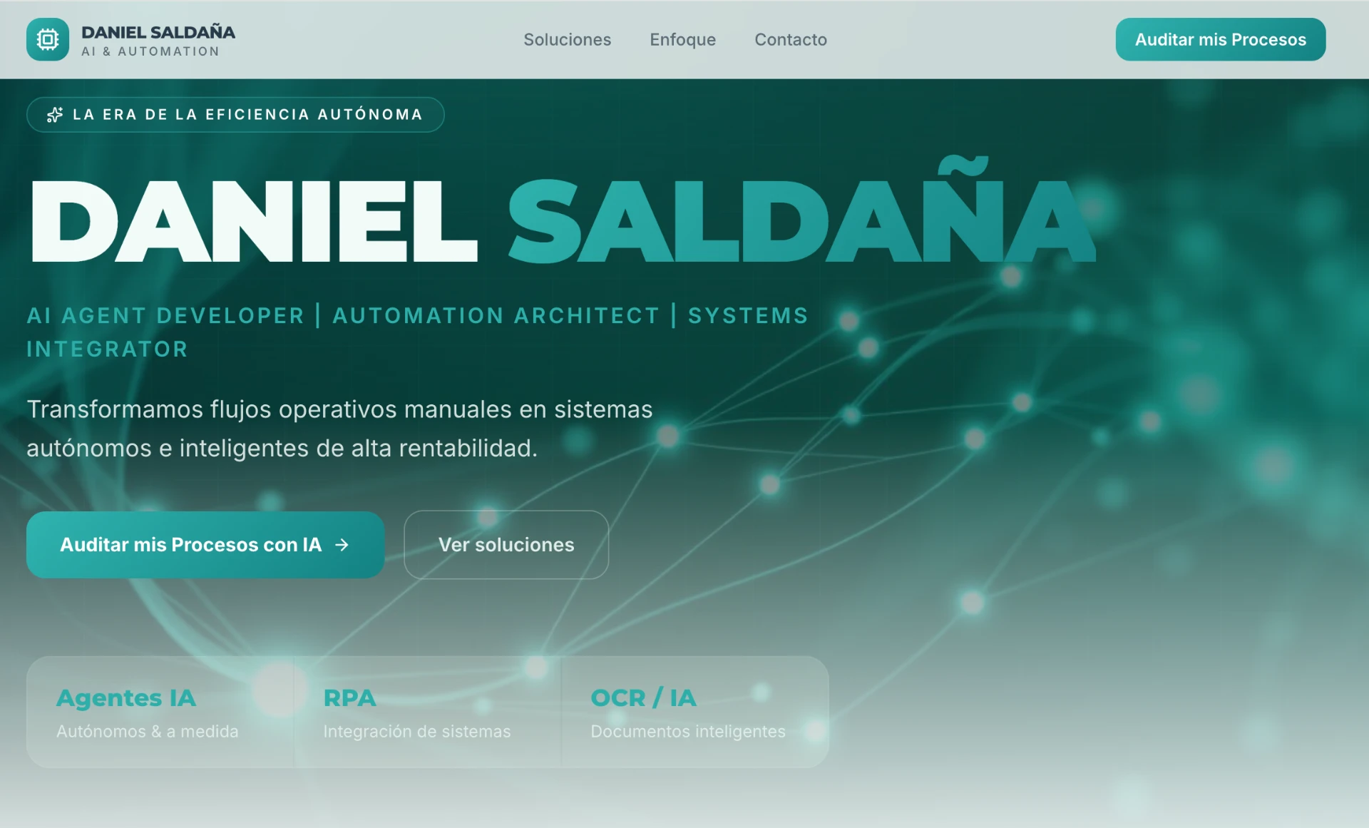 Sitio web de Daniel Saldaña, IA y automatización