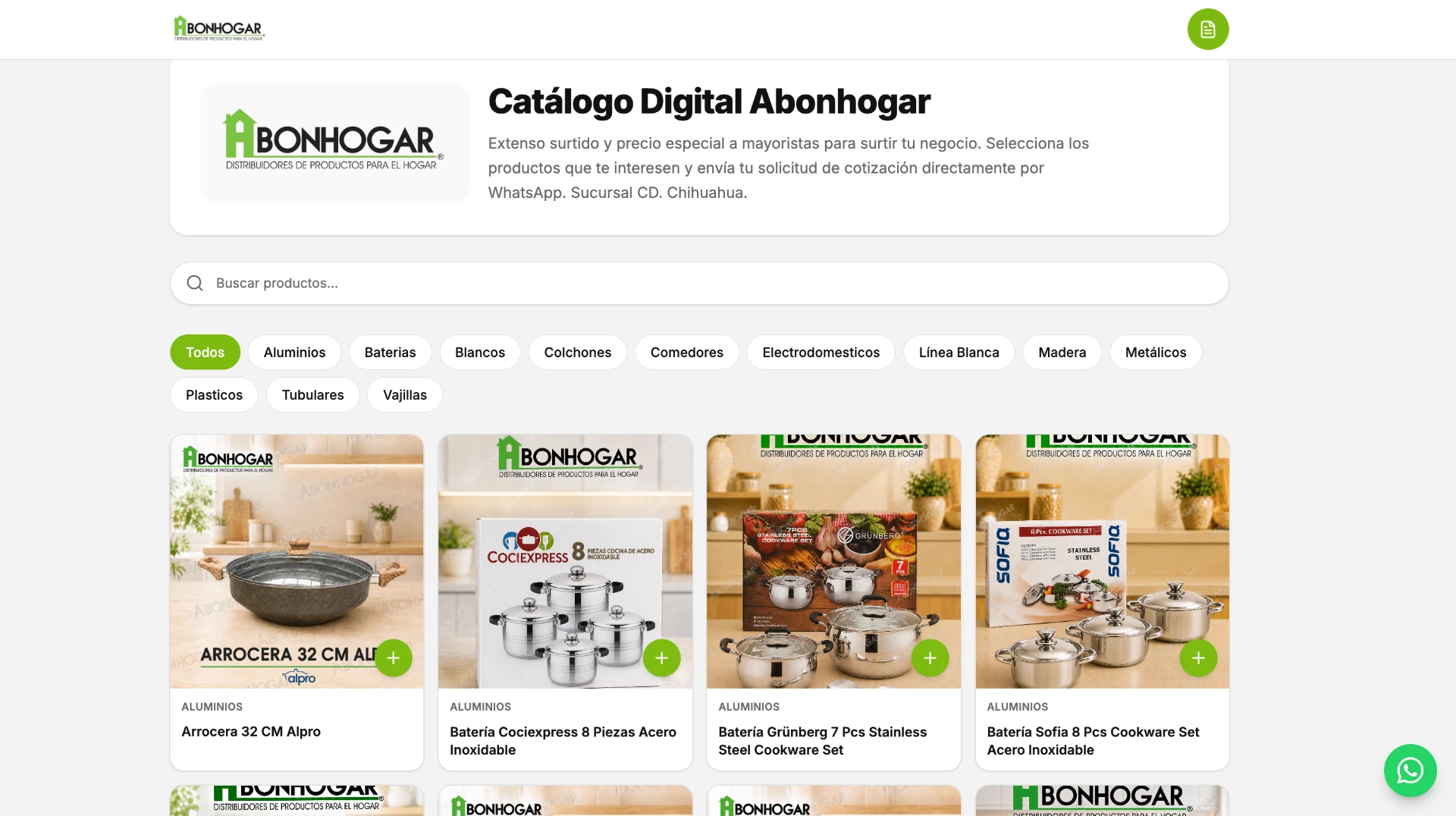 Catálogo digital de Abonhogar