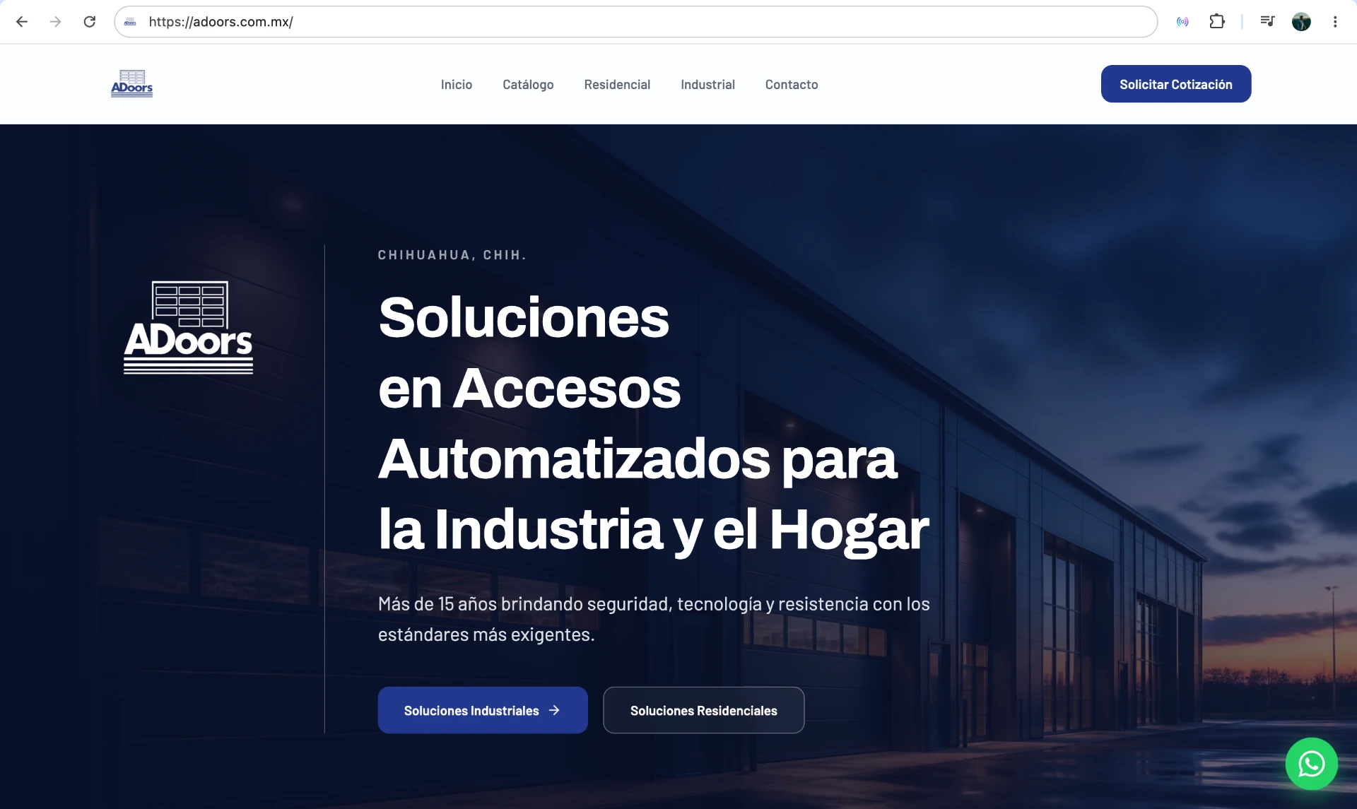 ADoors: sitio web público — Soluciones en Accesos Automatizados