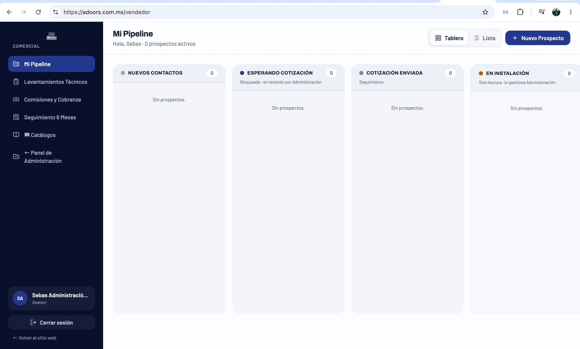 ADoors: Mi Pipeline Kanban de ventas