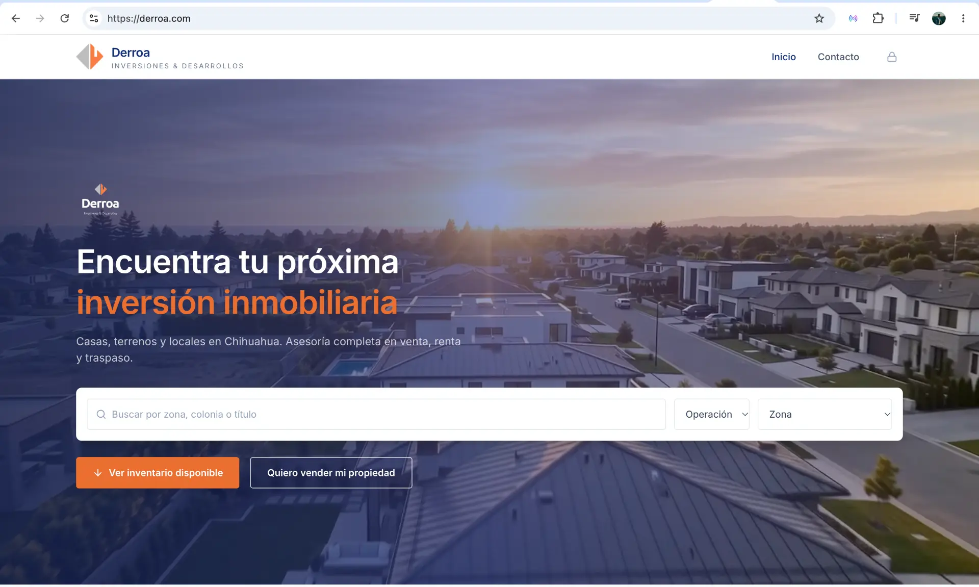 Derroa: sitio web público y buscador de inversión inmobiliaria