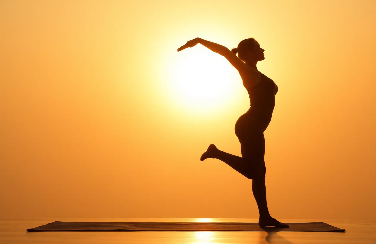 Práctica de yoga al amanecer